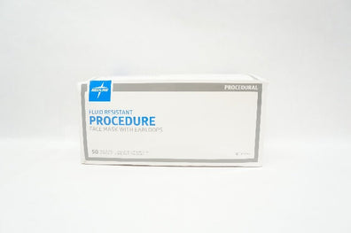 Medline NON27358 Procedural Fluid Resistant Face Mask w/Earloops - Box of 50